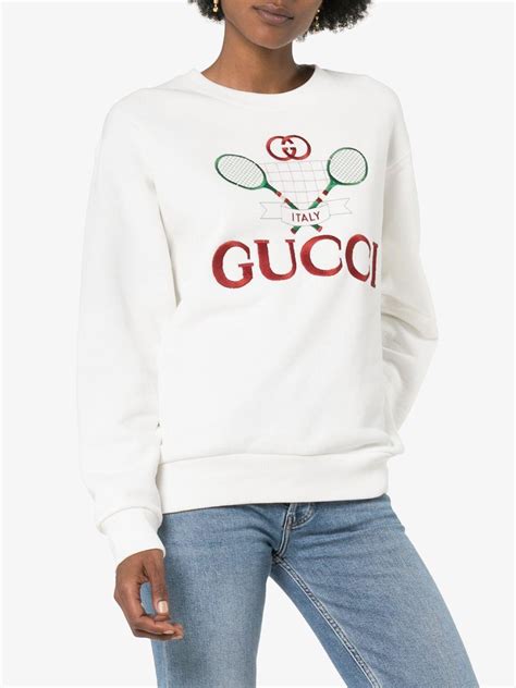 gucci tennis sweatshirt dupe|gucci embroidered sweatshirt.